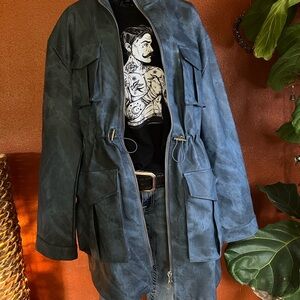 🧥 Size 10 - Manière De Voir Blue Gray Neoprene Jacket SUPER COOL Sponge Clean